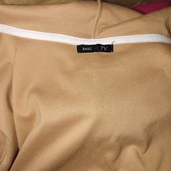 Tan Zip-Up Hoodie Jacket XL Basic TV - Casual Unisex - Picture 6 of 6